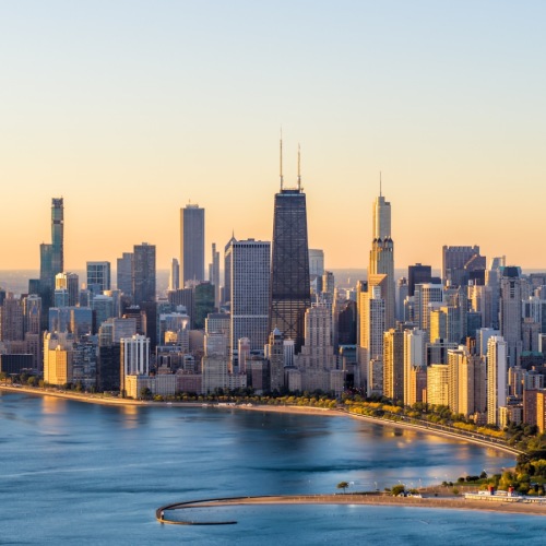 Close to the center of everything cityscape view